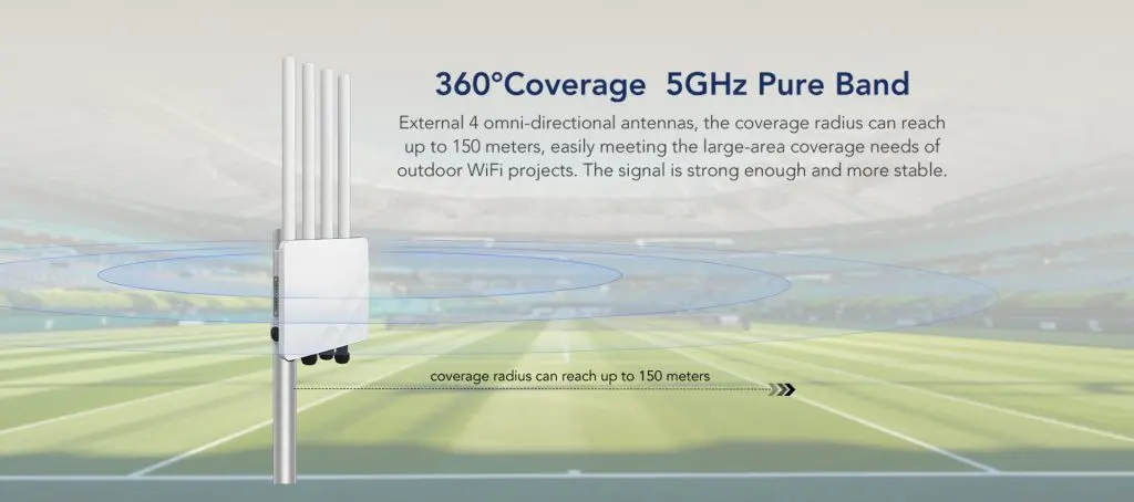 MossLink AX3000 outdoor access point deployed at venue