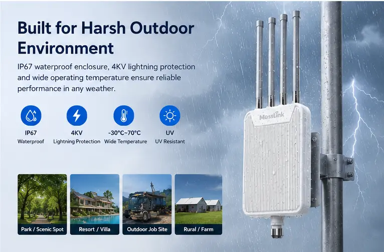 AP1800M IP67 waterproof, 4kV lightning protection, UV resistant outdoor enclosure