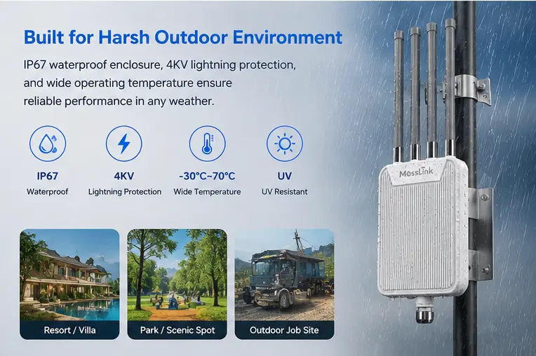 AP3000M IP67 waterproof, 4kV lightning protection, UV resistant outdoor enclosure