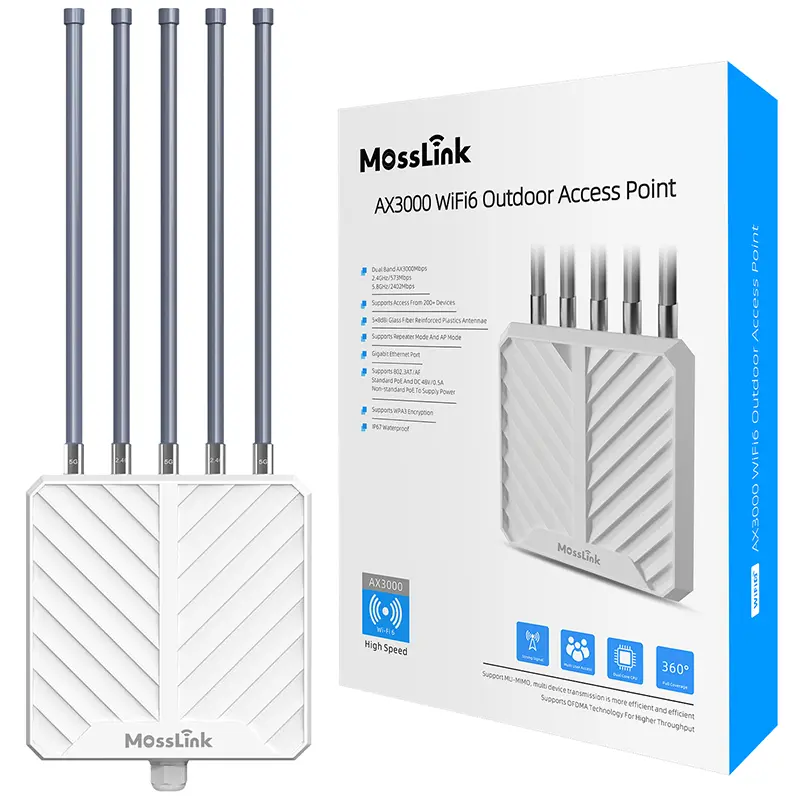APM6-AX3000 Wi-Fi 6 Outdoor Access Point, IP67, 5×8dBi Antennas