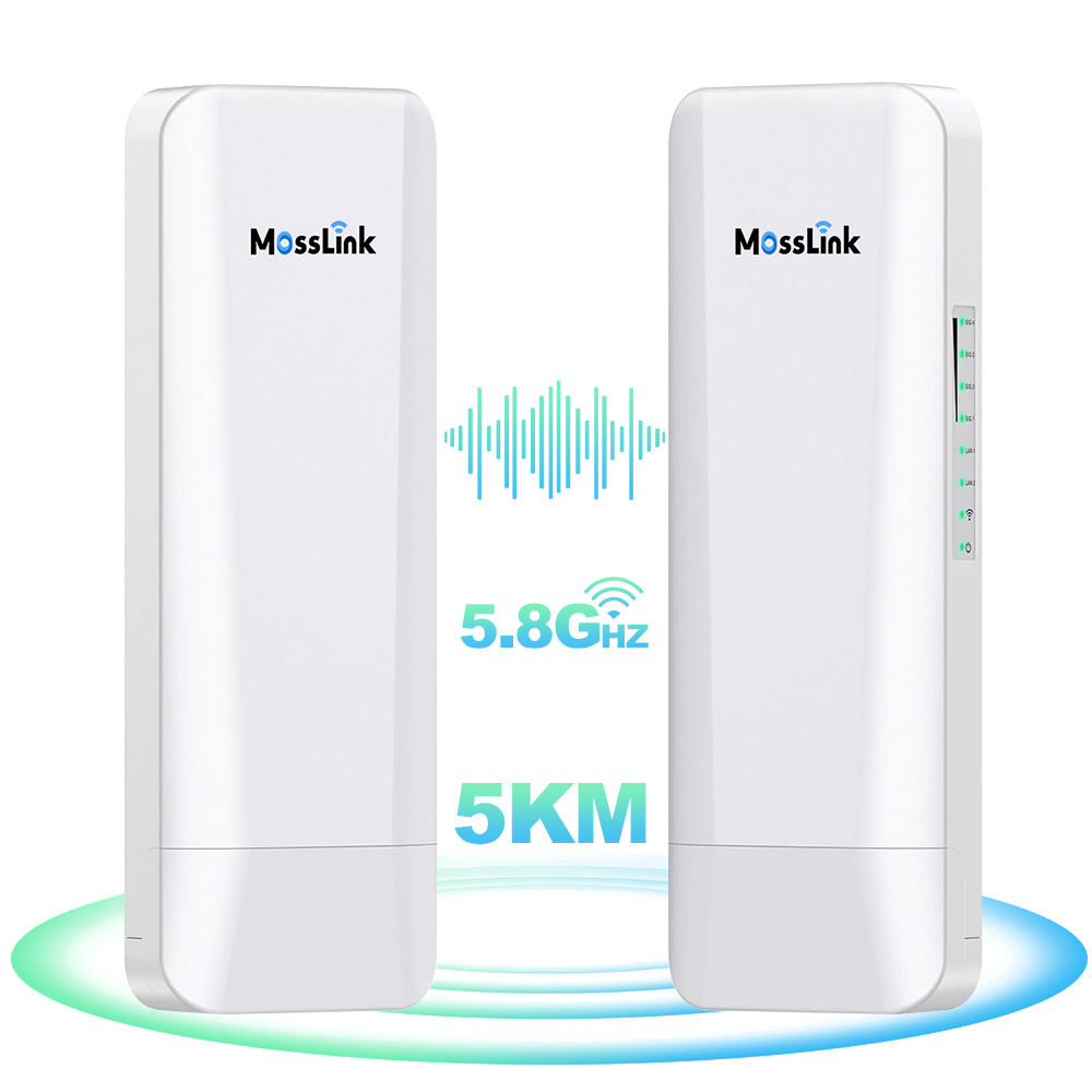 WB501C 5.8GHz 450Mbps 3KM Outdoor CPE Bridge with LED Display, One-Key Pairing