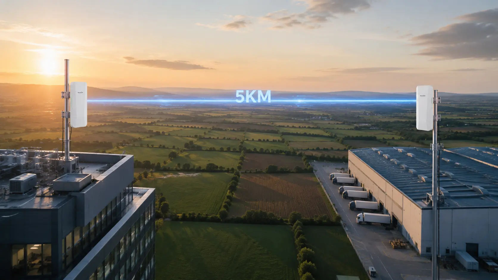WB510C 5km point-to-point wireless link between buildings