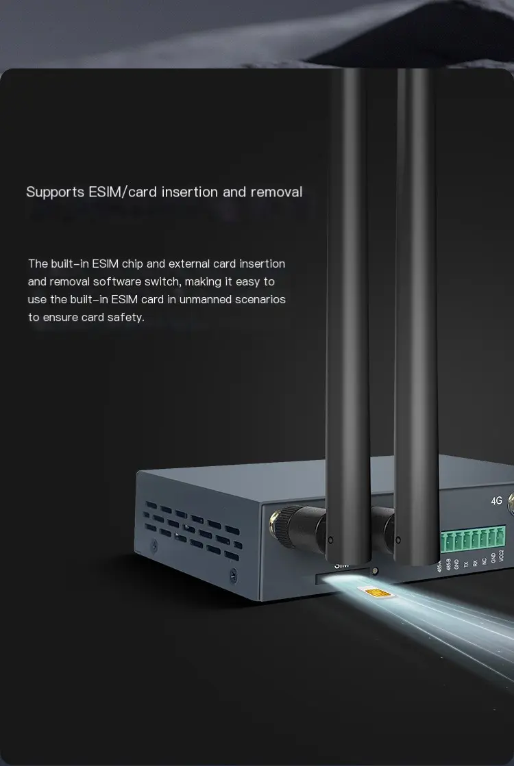 WR200 ESIM and external SIM card dual support with software switch
