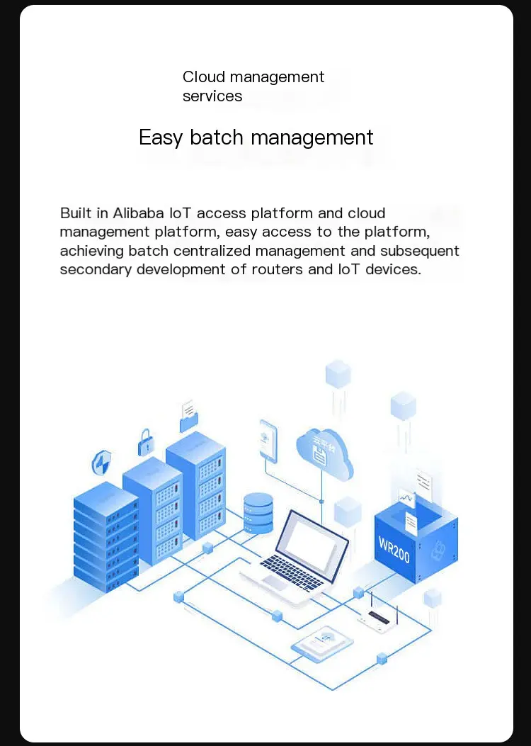 WR200 cloud platform management via Alibaba IoT