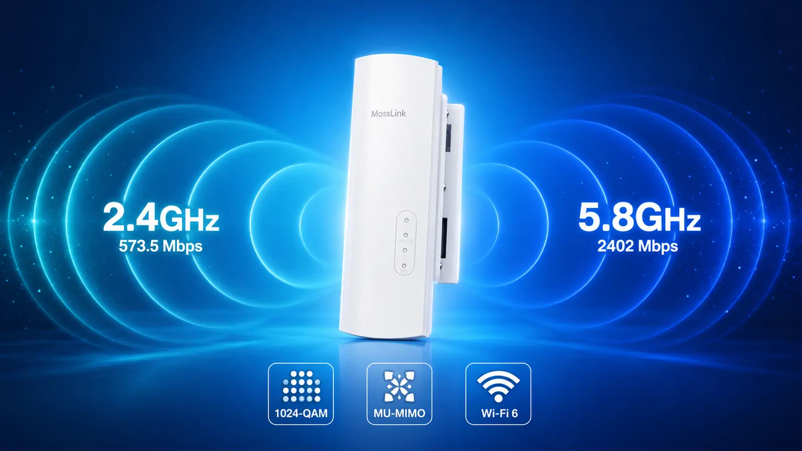 X303 dual-band Wi-Fi 6 AX3000 — 573.5Mbps at 2.4GHz and 2402Mbps at 5.8GHz